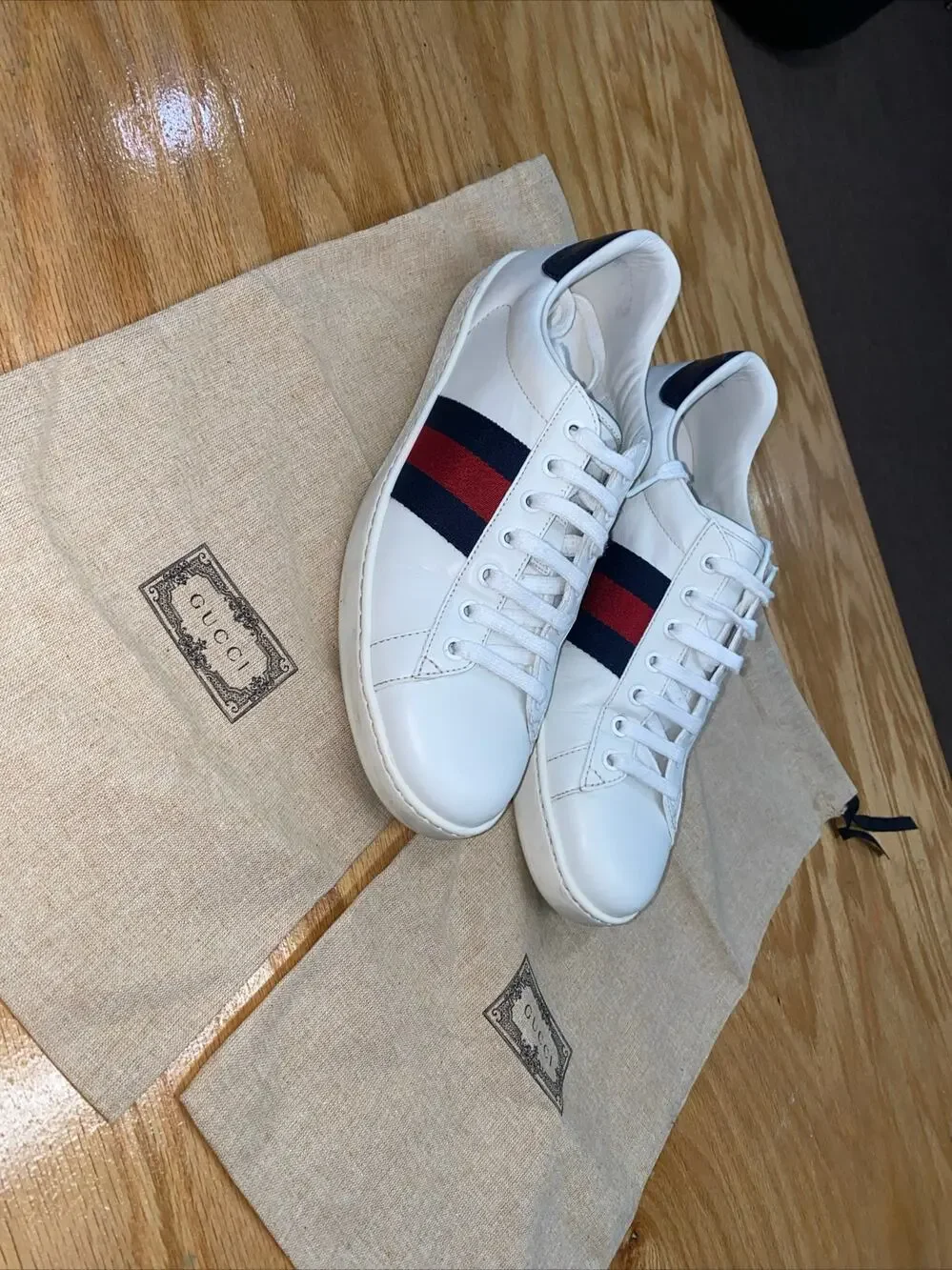 Men’s Gucci Ace Sneaker - Leather ‘White Blue’ size 8